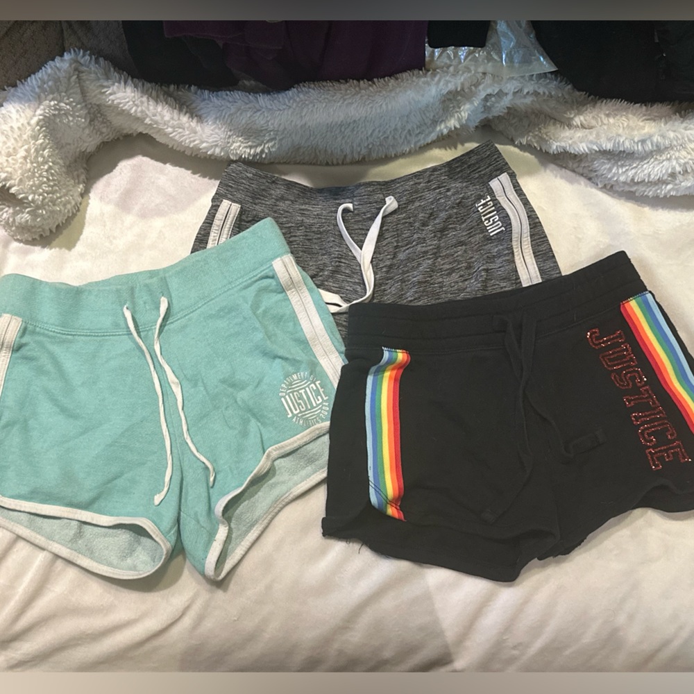 3 pair Girls Justice shorts